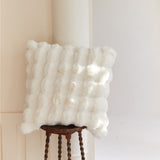 Fluffy Plush Square Pillow / White Pillowcase