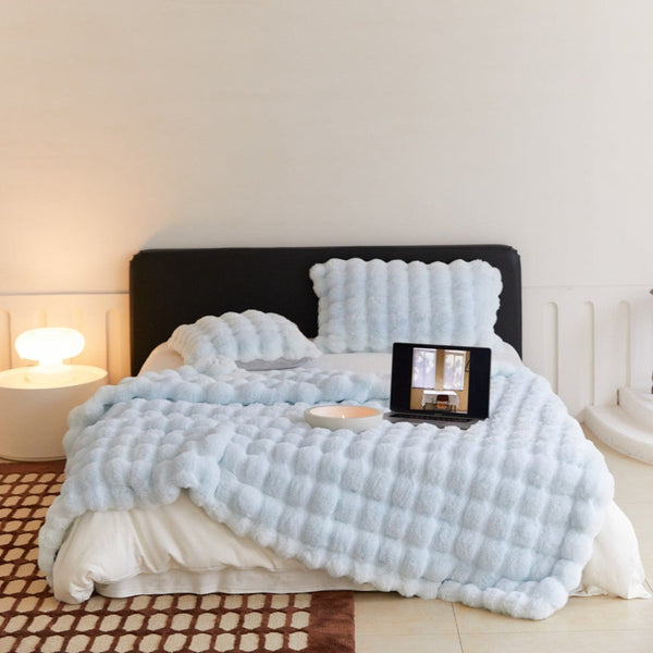 Fluffy Plush Throw Blanket Blue Best Stylish Bedding Ever