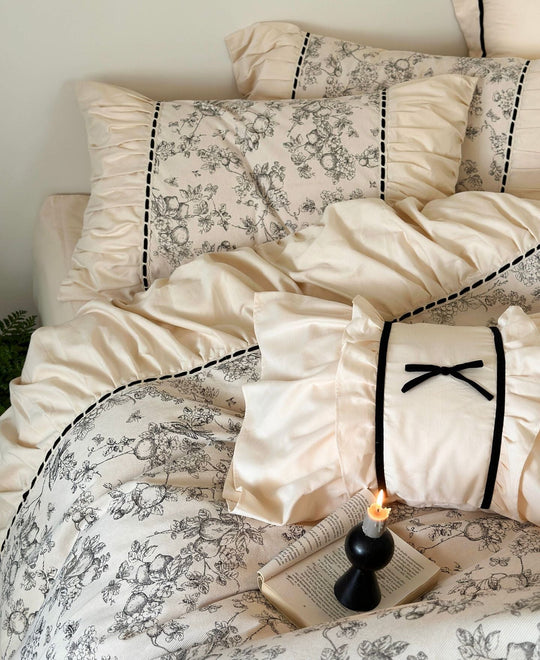 French Black Lace Bedding Bundle