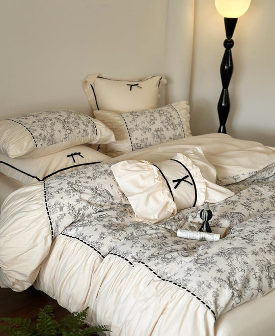 French Black Lace Bedding Bundle