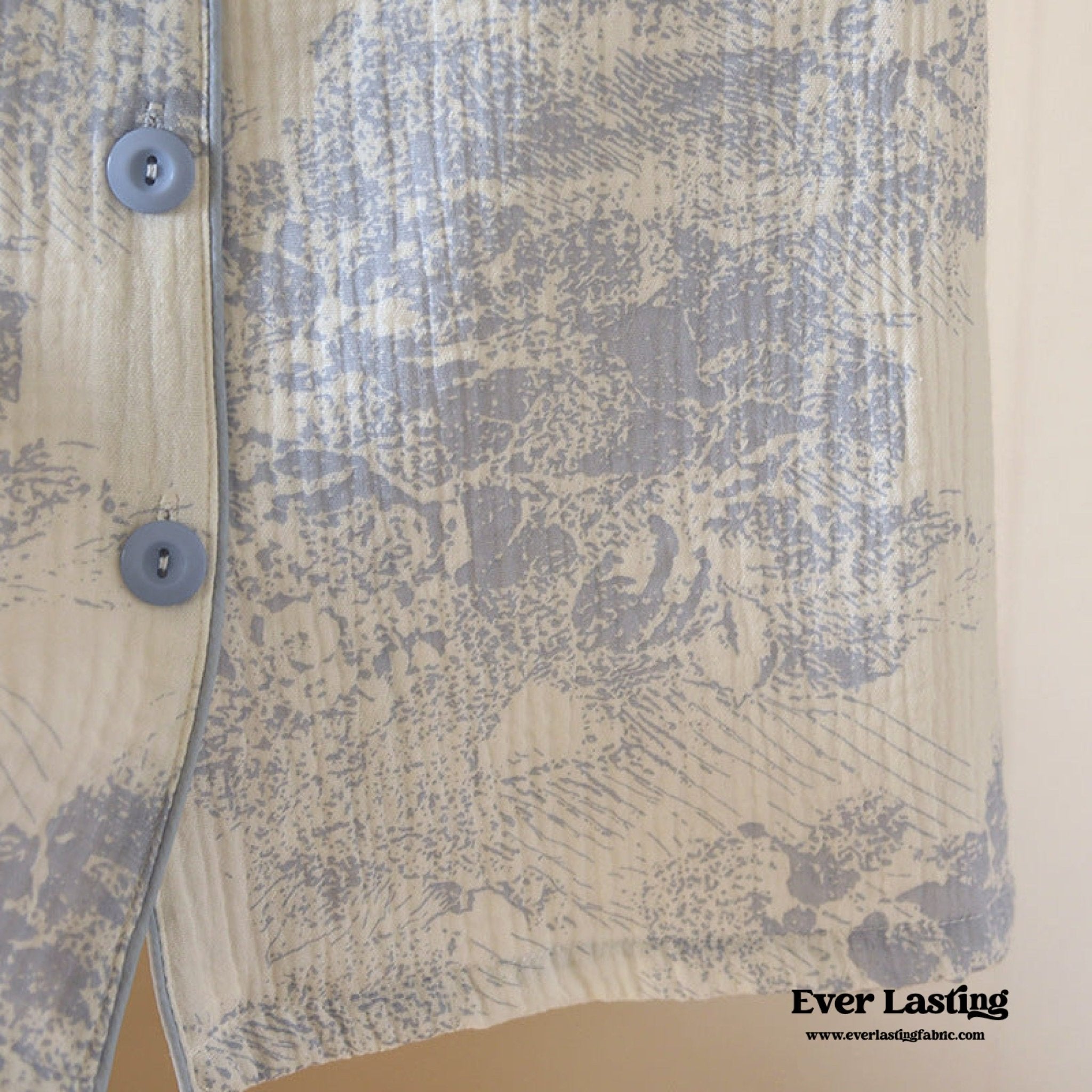 French Cottage Short Sleeves and Shorts Cotton Pajama Set / Blue - Ever Lasting