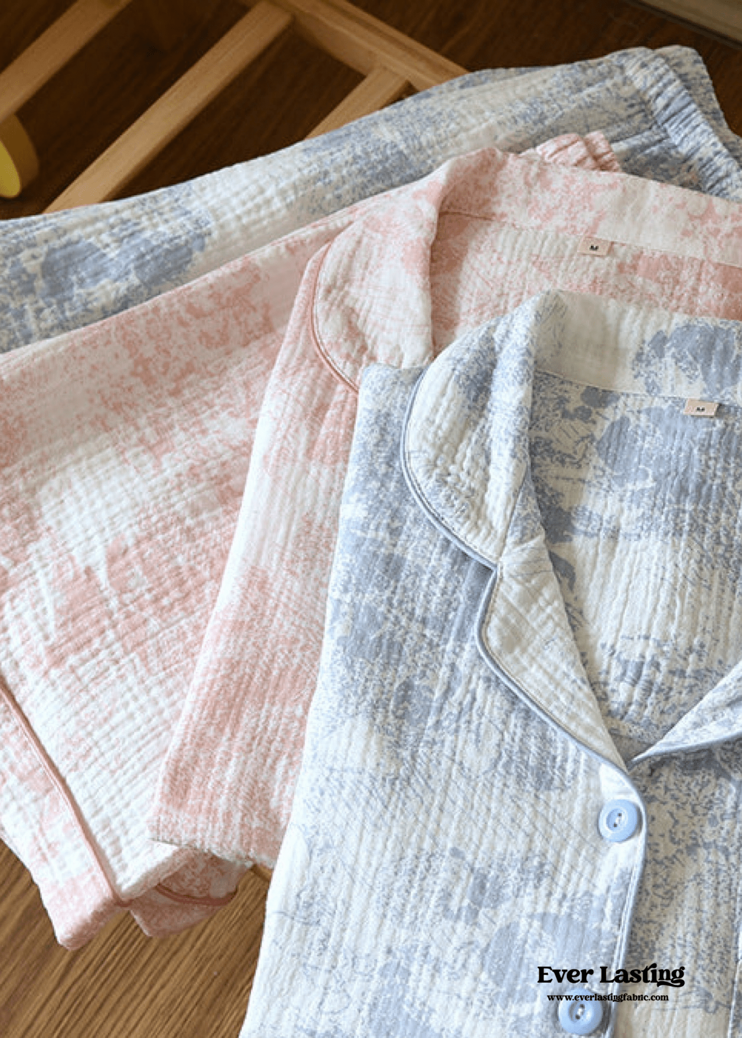 French Cottage Short Sleeves and Shorts Cotton Pajama Set / Pink - Ever Lasting