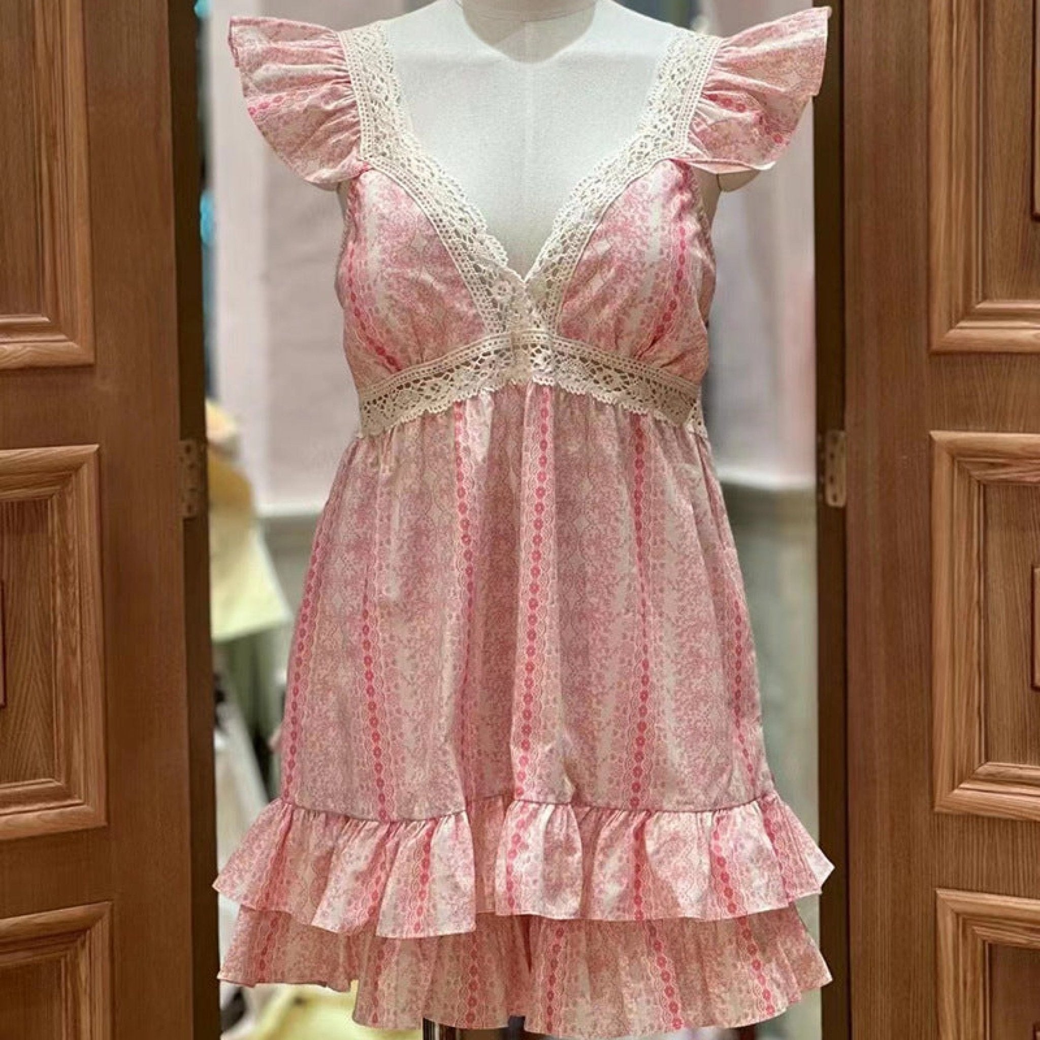 French Lace Ruffle Pajama Nightgown Dress - Ever Lasting
