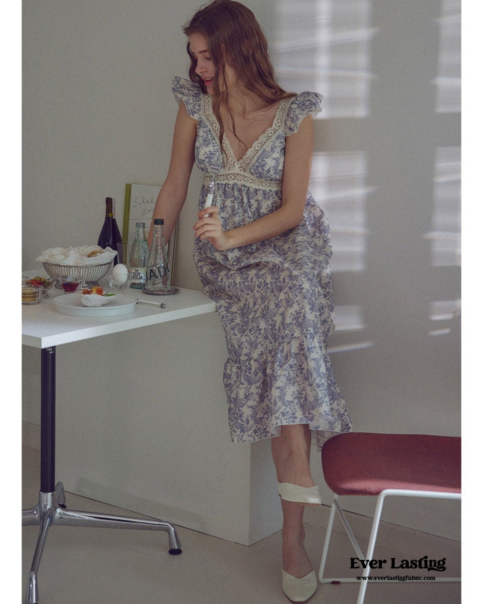 French Lace Ruffle Pajama Nightgown Dress - Ever Lasting