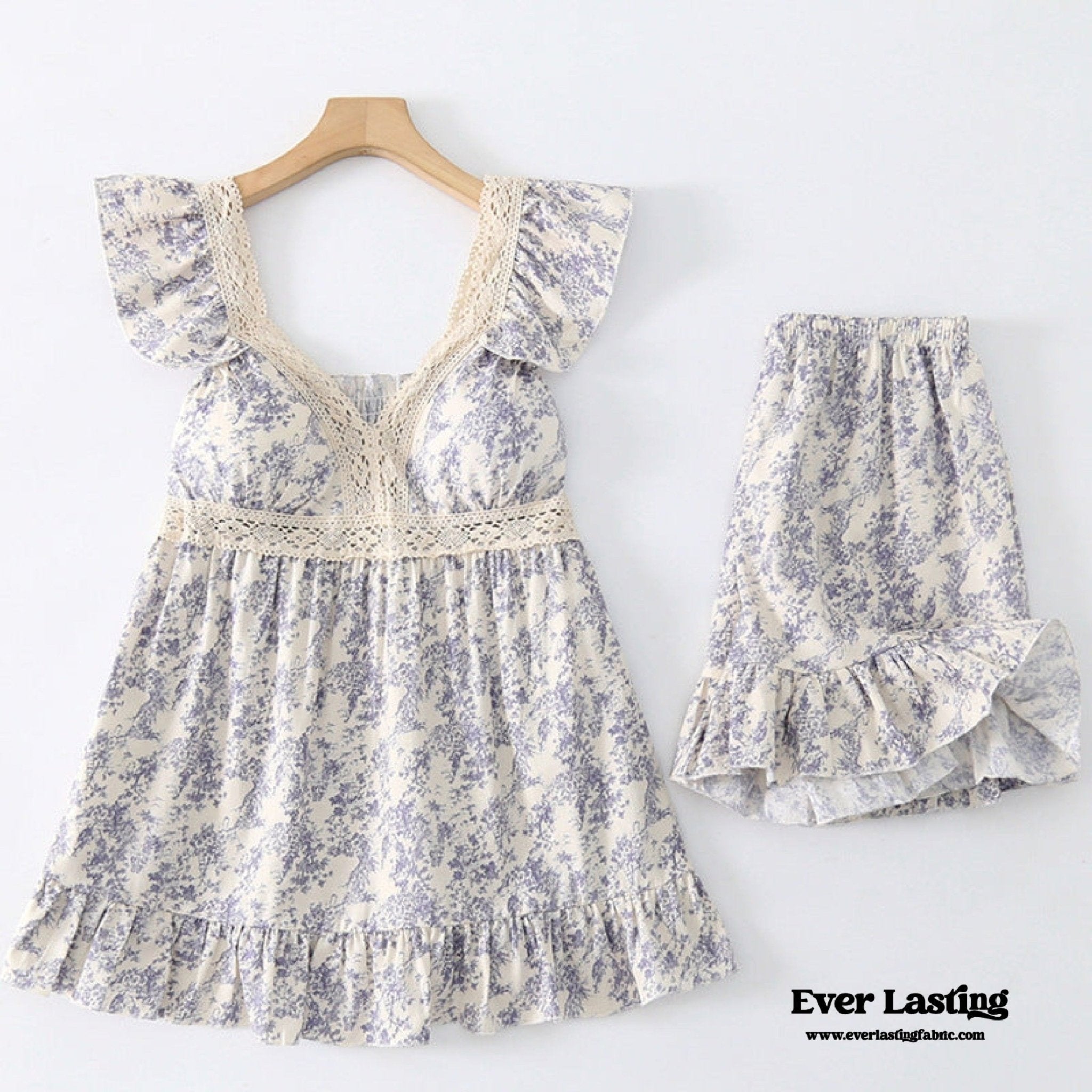 French Lace Ruffle Pajama Set - Ever Lasting