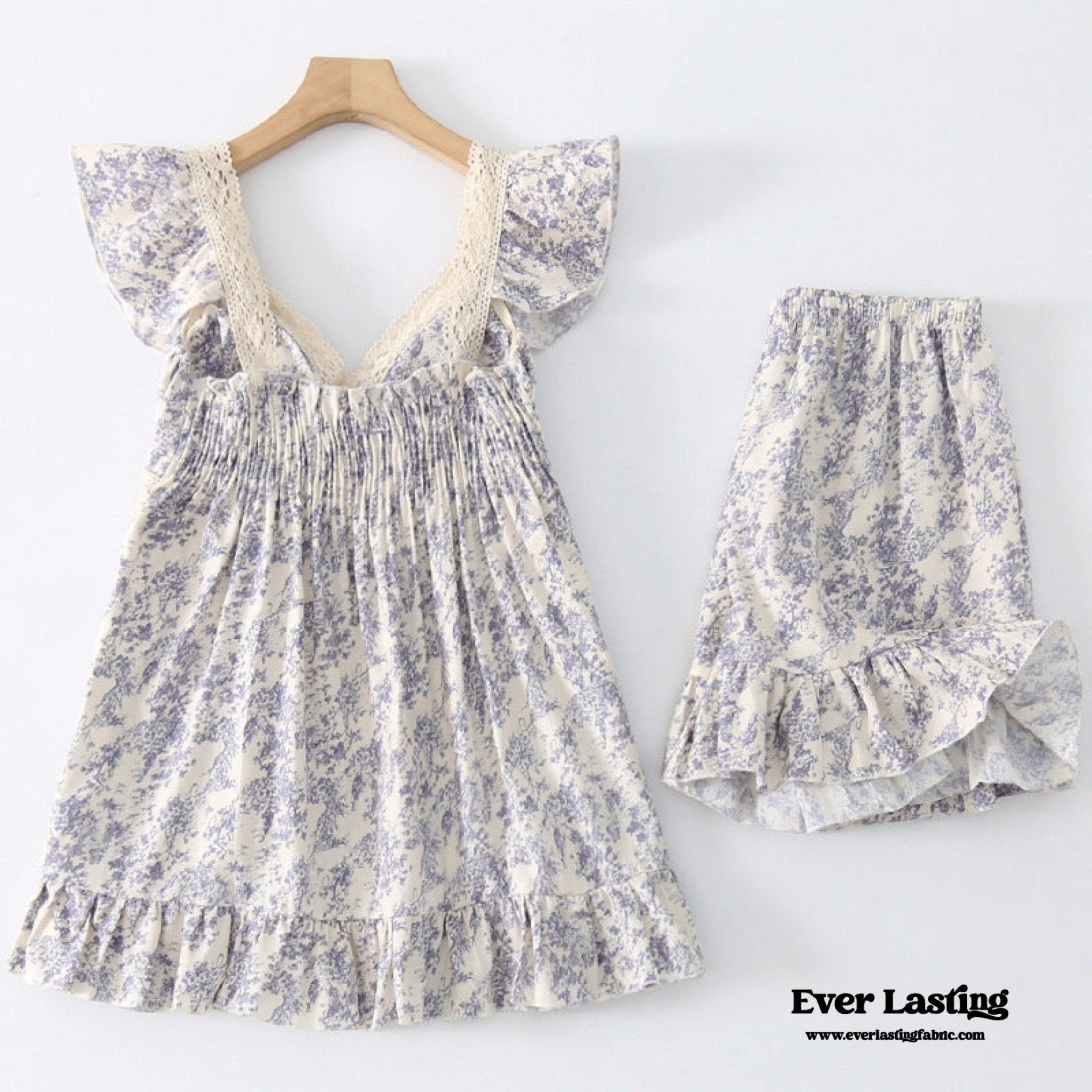 French Lace Ruffle Pajama Set - Ever Lasting
