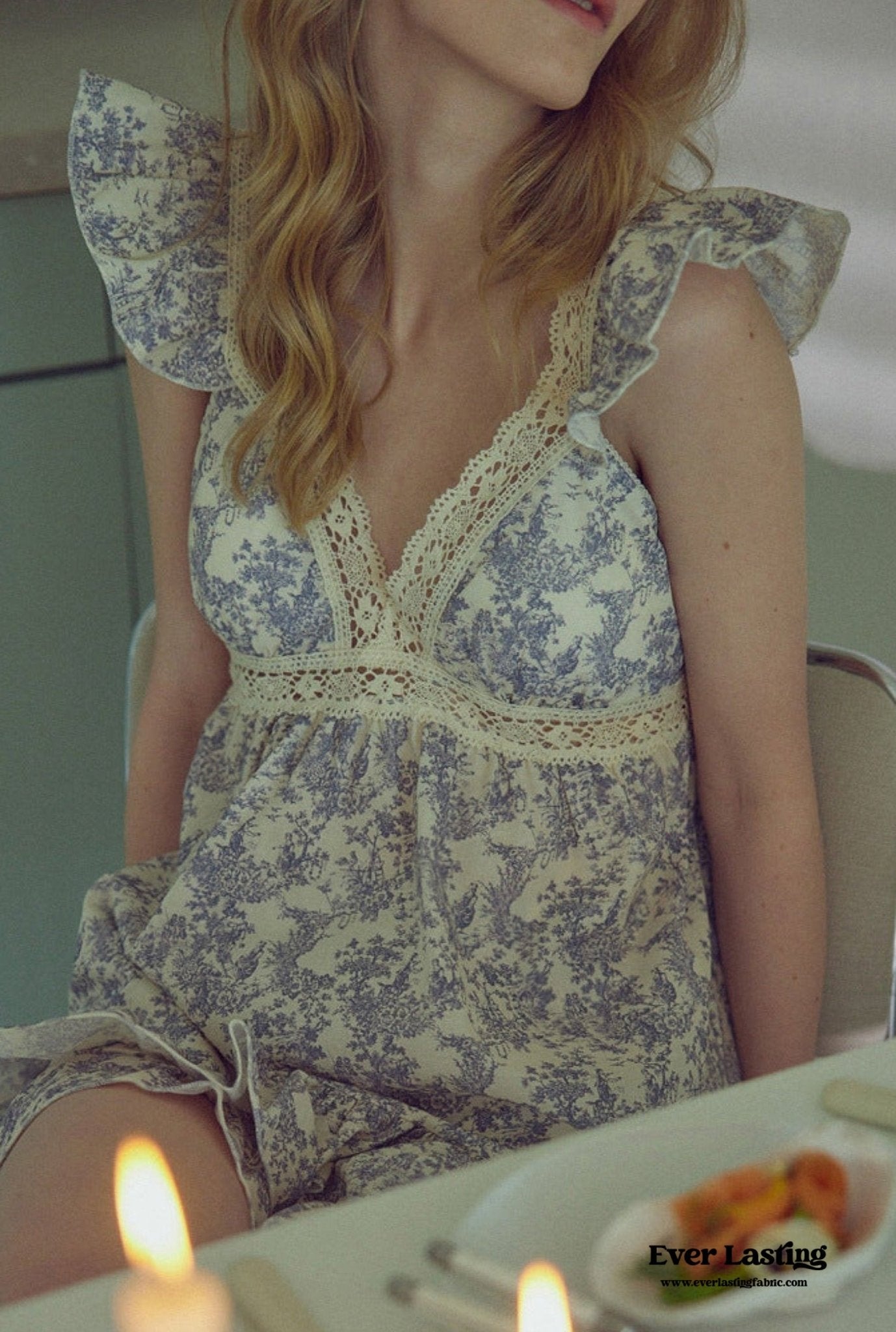 French Lace Ruffle Pajama Set - Ever Lasting