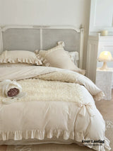 French Rose Bouquet Ruffle Bedding Set