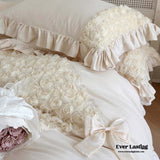 French Rose Bouquet Ruffle Bedding Set