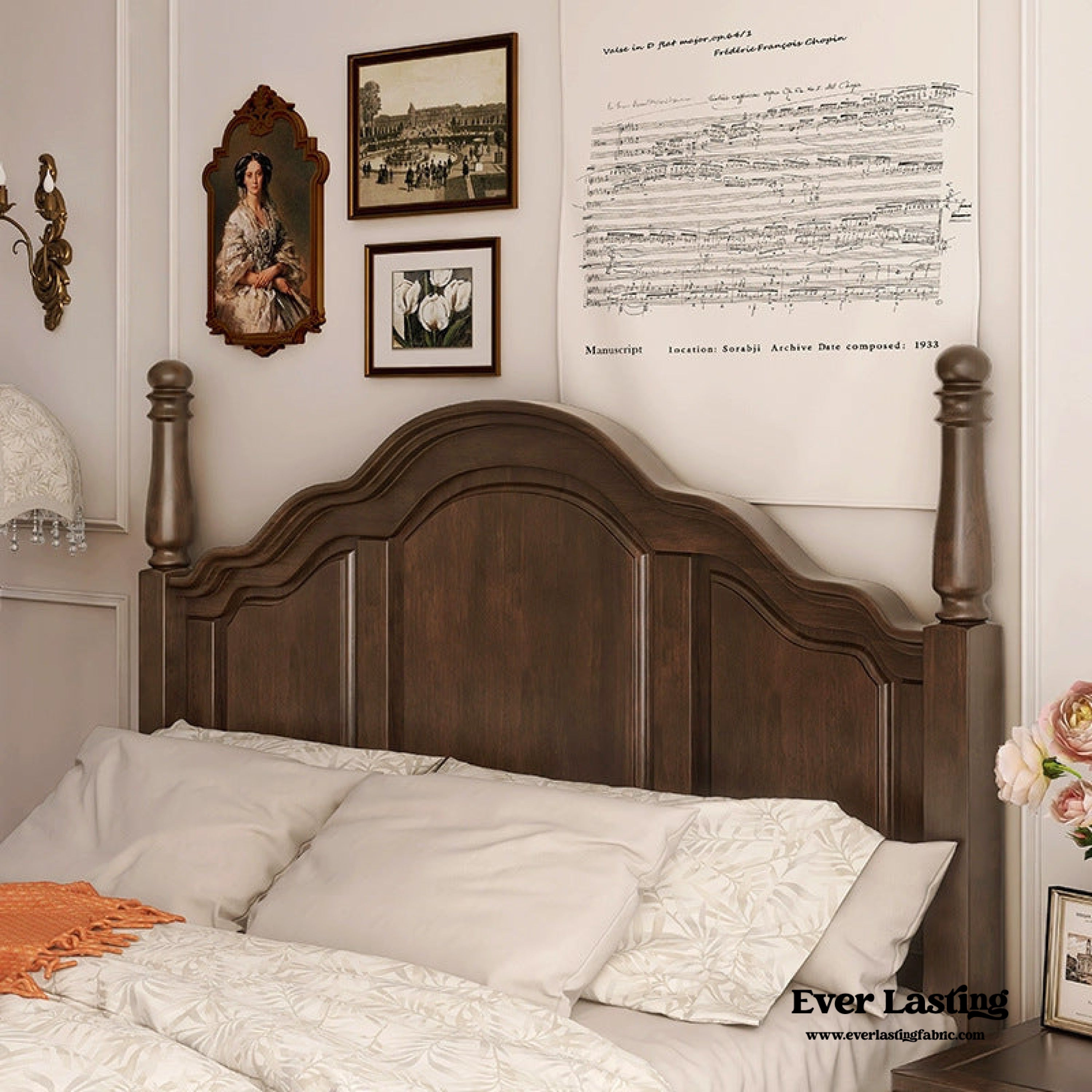 French Solid Wood Black Bed Frame | Best Stylish Bedding | Ever Lasting