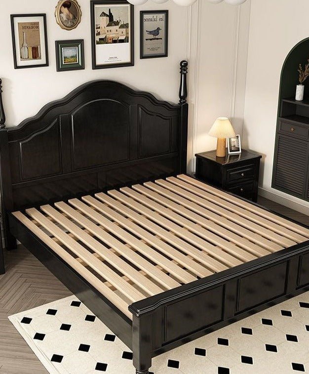  - Ever Lasting - French Solid Wood Black Bed Frame - Bed Frame - Ever Lasting