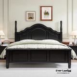 French Solid Wood Brown Bed Frame