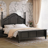 French Solid Wood White Bed Frame Black / Medium