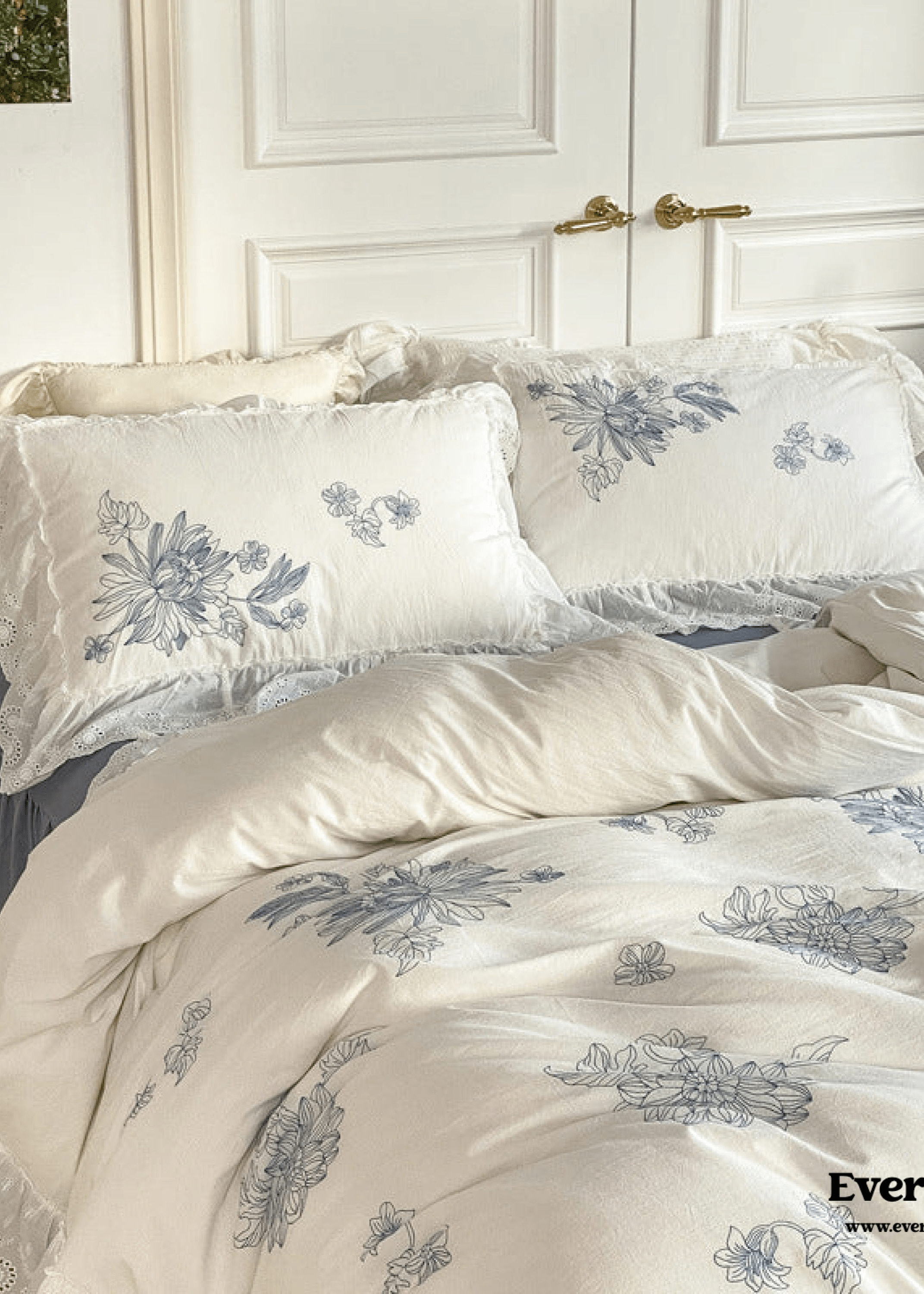 - Ever Lasting - French White Lace Ruffle Bedding Bundle - Bedding Bundle - Ever Lasting