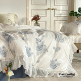 French White Lace Ruffle Bedding Set