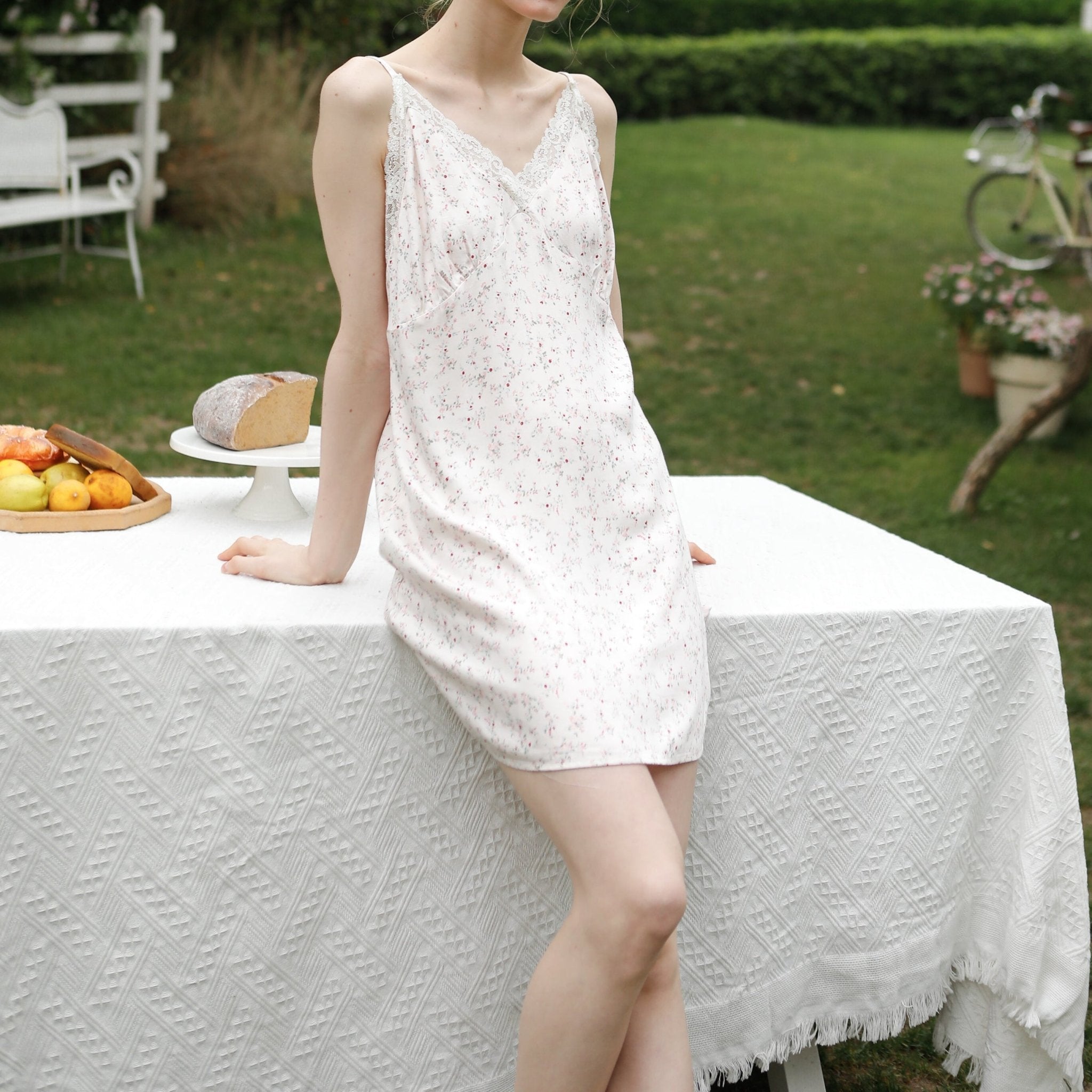 Fresh Floral Nightgown Pajama Dress / Yellow Floral - Ever Lasting