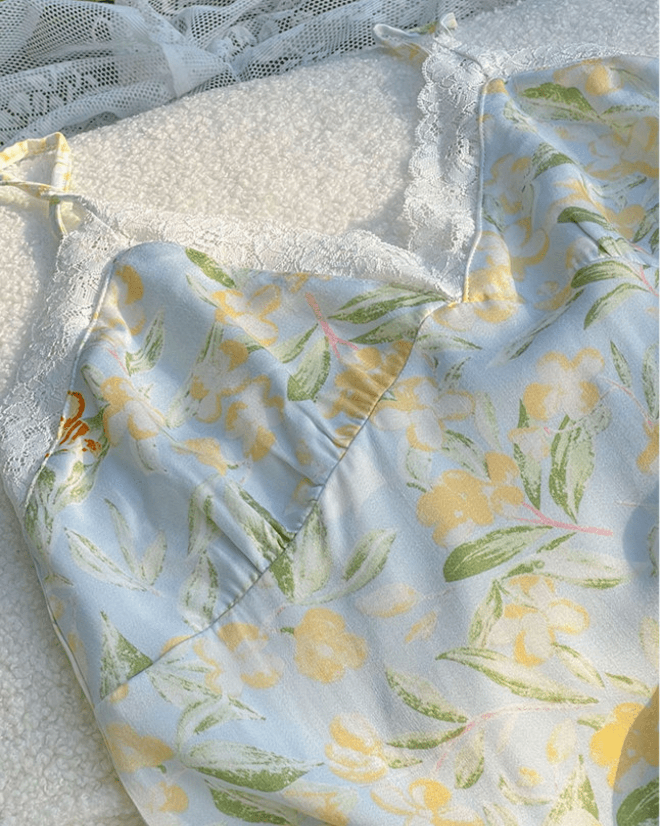 Fresh Floral Nightgown Pajama Dress / Yellow Floral - Ever Lasting