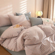 Fresh Plaid Washed Cotton Bedding Set | Duo Color Bedding | Ever Lasting