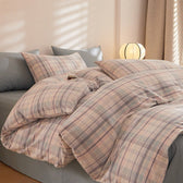 Fresh Plaid Washed Cotton Bedding Set | Duo Color Bedding | Ever Lasting