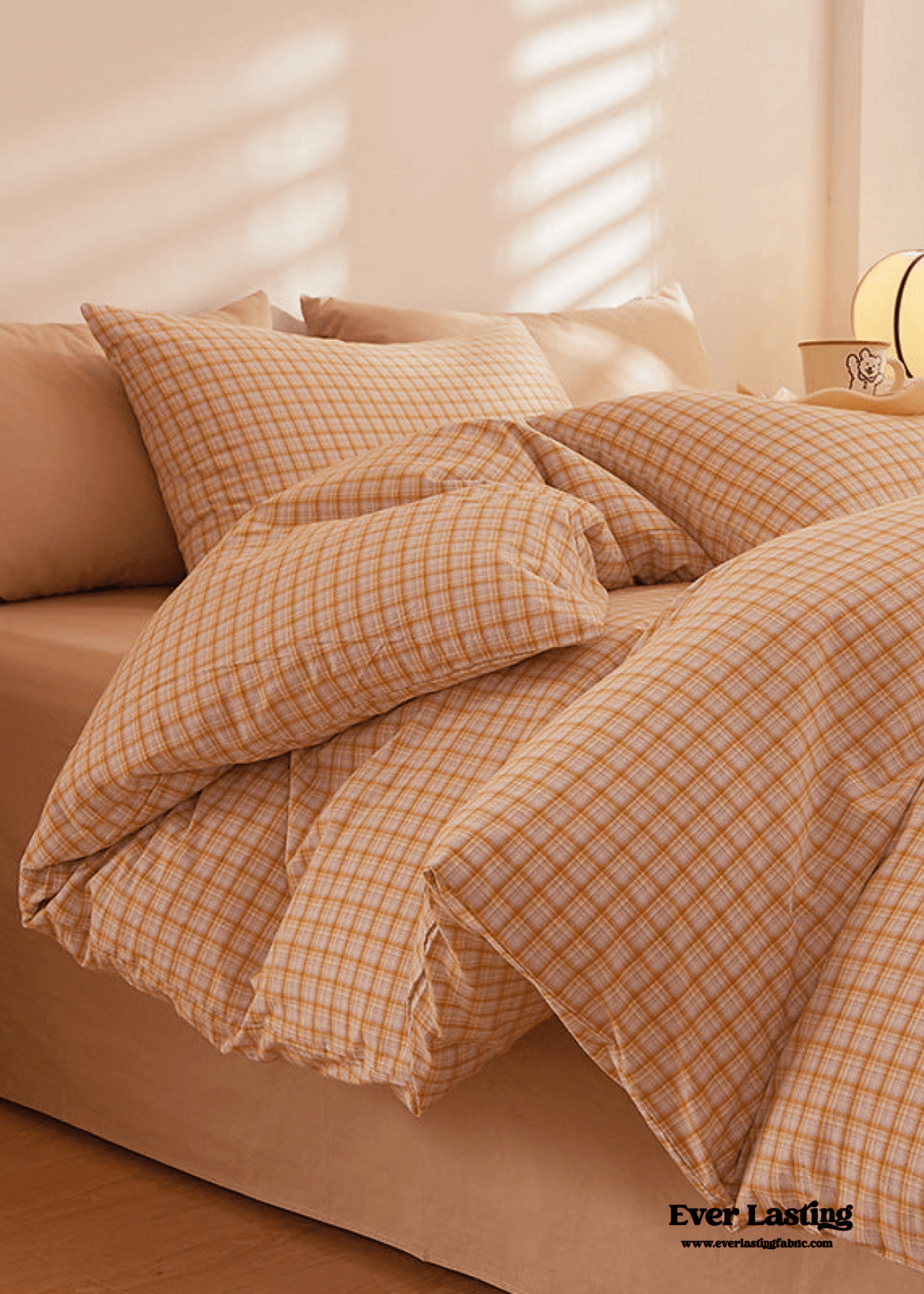 Fresh Plaid Washed Cotton Bedding Set - Ever Lasting