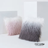 Furry Gradient Pillow Cover & Cushion / Black