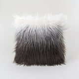 Furry Gradient Pillow Cover & Cushion / Black Pillowcase