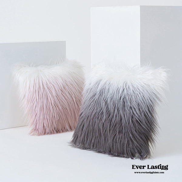 Furry Gradient Pillow Cover & Cushion / Pink