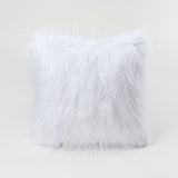 Furry Pillow Cover & Cushion / Pink One Color Pillowcase White