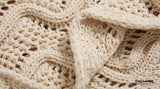 Fuzzy Ball Plush Knit Blanket & Pillow Set (3 Colors) Blankets