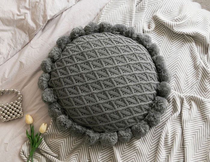  - Ever Lasting - Fuzzy Ball Round Pillow (7 Colors) - Pillow - Ever Lasting