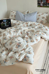 Garden Floral Vintage Bedding Set / Big Rose