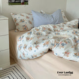 Garden Floral Vintage Bedding Set / Big Rose