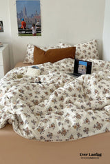 Garden Floral Vintage Bedding Set / Big Rose