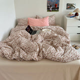 Garden Floral Vintage Bedding Set / Big Rose Pink Small Flat