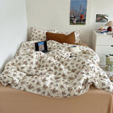 Garden Floral Vintage Bedding Set / Mixed Brown Small Flat