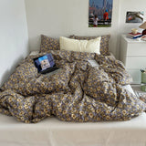 Garden Floral Vintage Bedding Set / Red Blue Daisy Small Flat