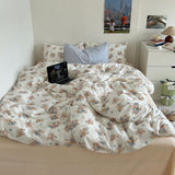 Garden Floral Vintage Bedding Set / Rose Big Small Flat