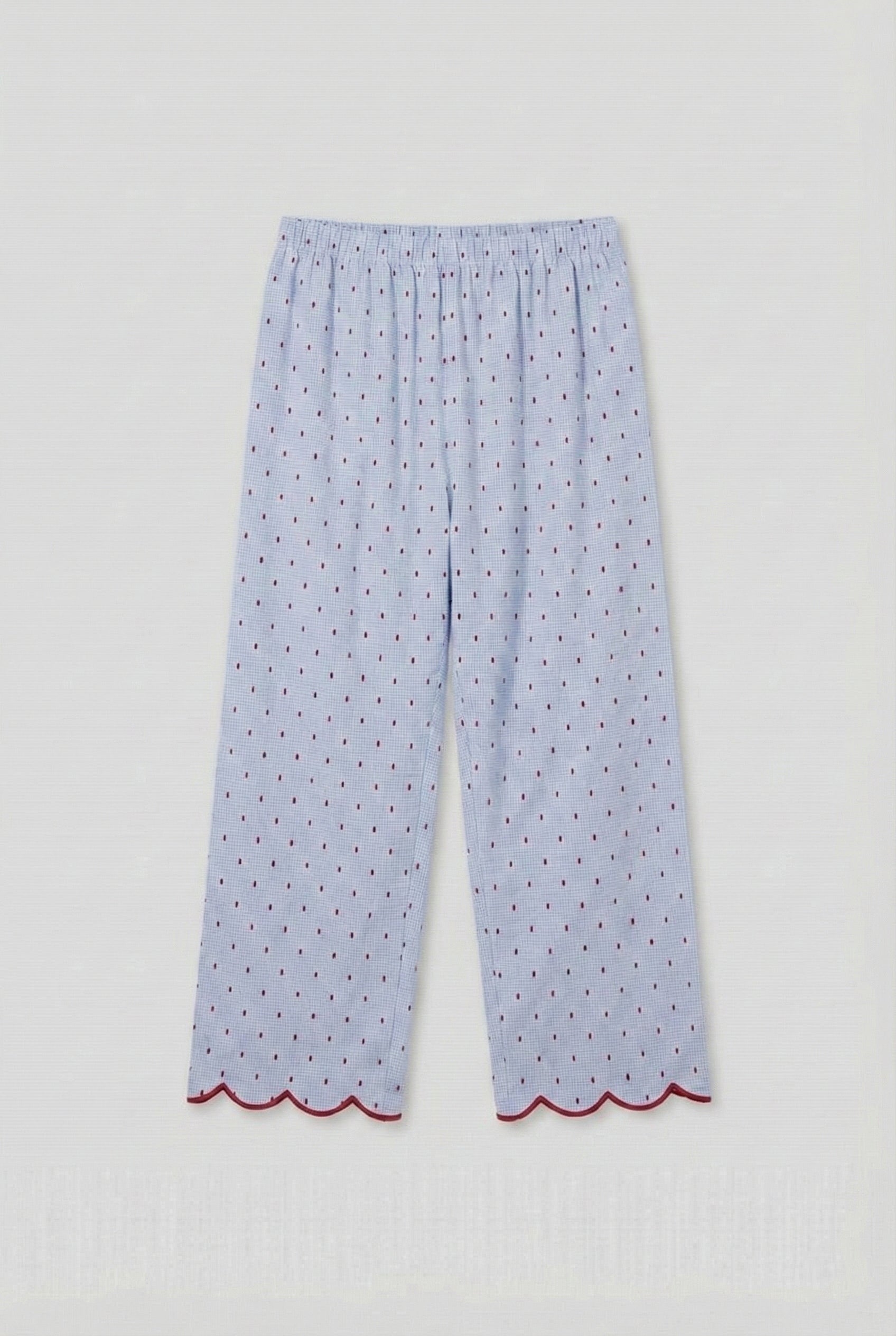  - Ever Lasting - Geneviève Notched Collar Cotton Pajama Set / Light Blue - Pajamas - Ever Lasting