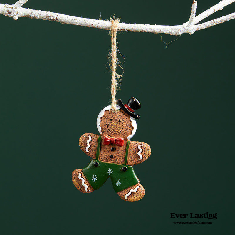 Ginger Bread Man Christmas Tree Ornaments Set Decor