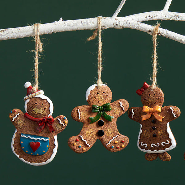 Ginger Bread Man Christmas Tree Ornaments Set Decor