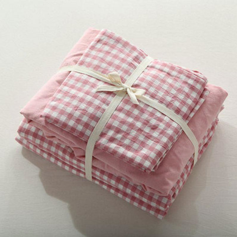 Gingham Bedding Bundle Pink / Small Flat