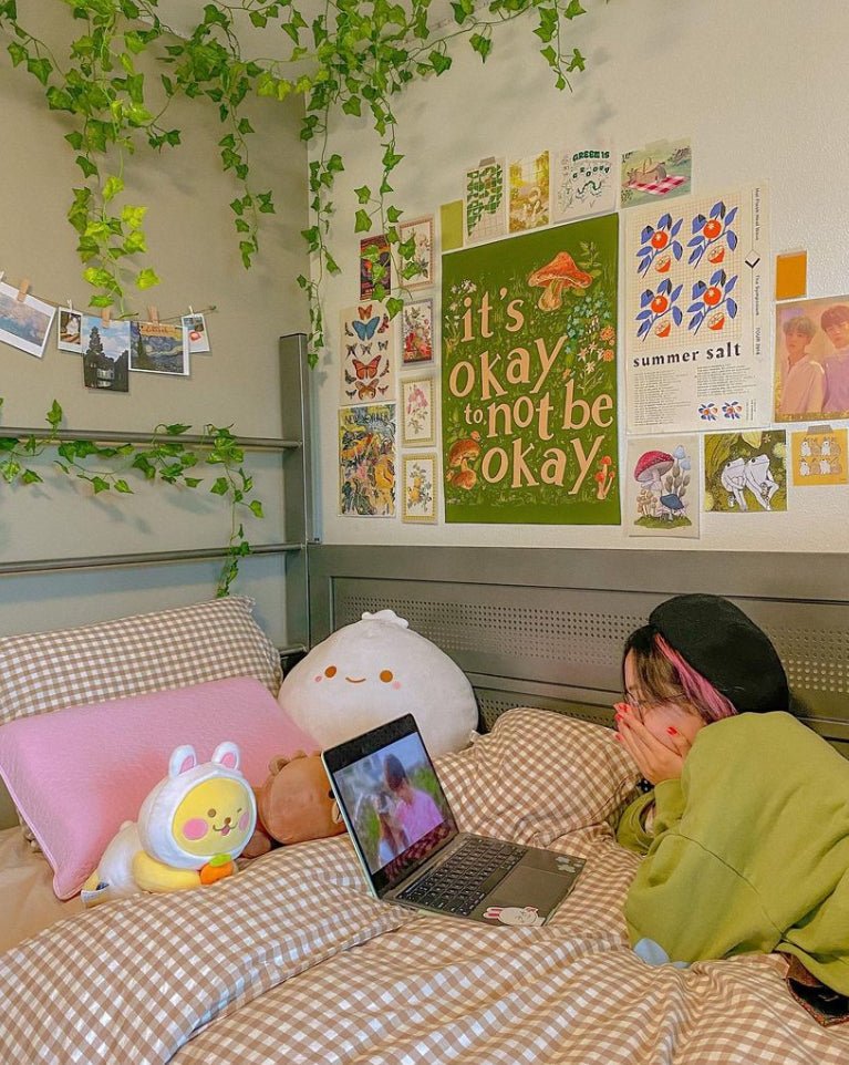  - Ever Lasting - Gingham Bedding Set / Brown - Bedding Set - Ever Lasting