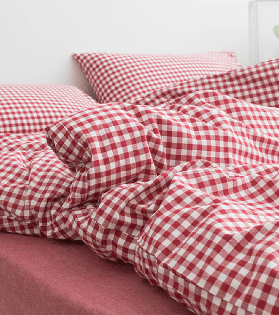  - Ever Lasting - Gingham Bedding Set / Brown - Bedding Set - Ever Lasting