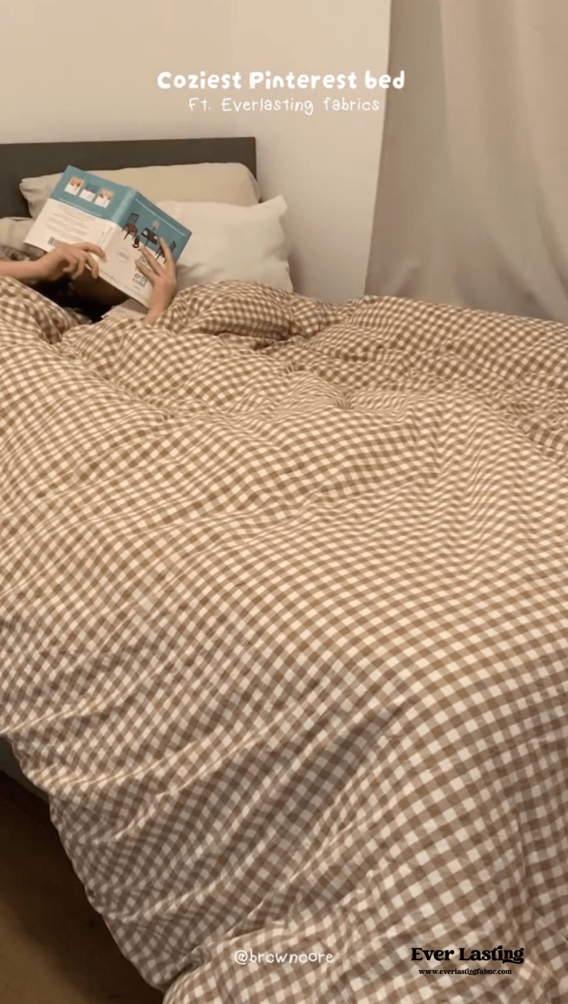 Gingham Bedding Set / Brown (Final Sale) - Ever Lasting