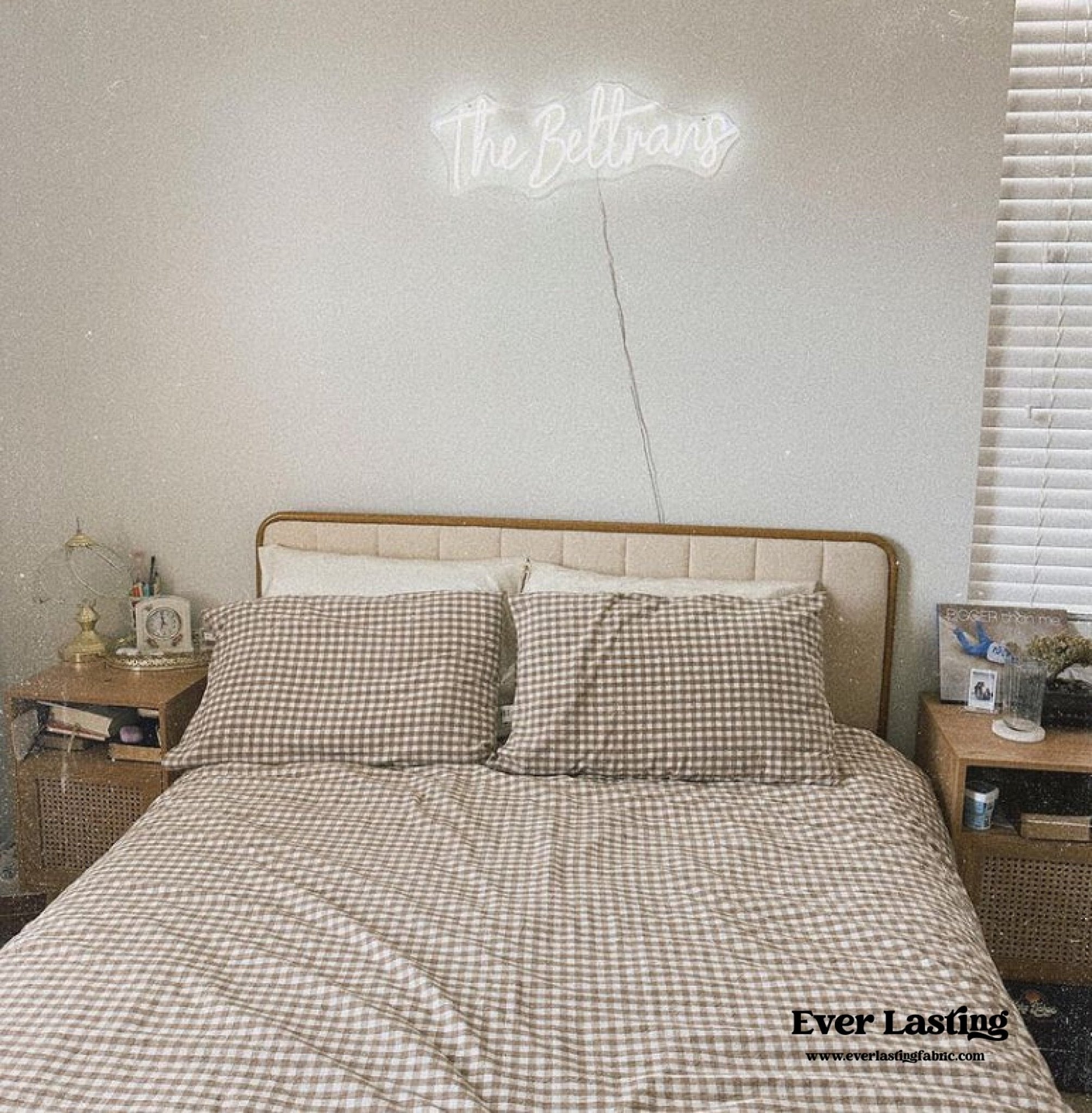 Gingham Bedding Set / Brown (Final Sale) - Ever Lasting