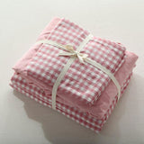 Gingham Bedding Set / Green Pink Small Flat