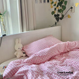 Gingham Bedding Set / Pink