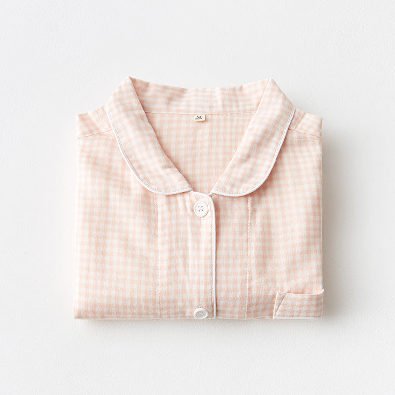 Gingham Long-Sleeve Pajama Set (3 Colors) Pink / Small (Women) Pajamas