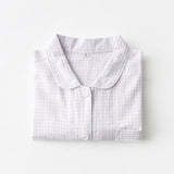 Gingham Long-Sleeve Pajama Set (3 Colors) Purple / Small (Women) Pajamas