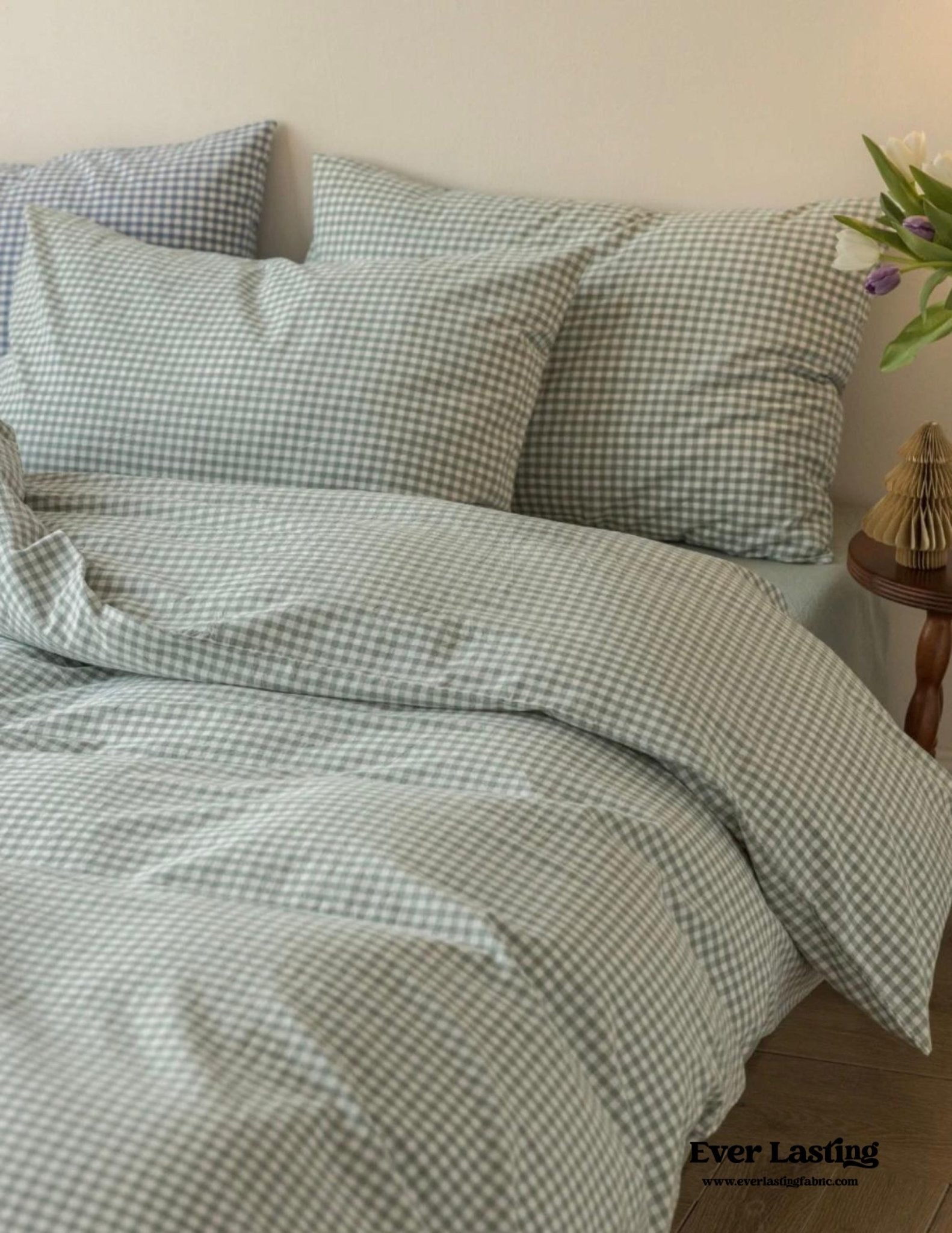 Gingham Pillowcases/ Green (Final Sale) - Ever Lasting